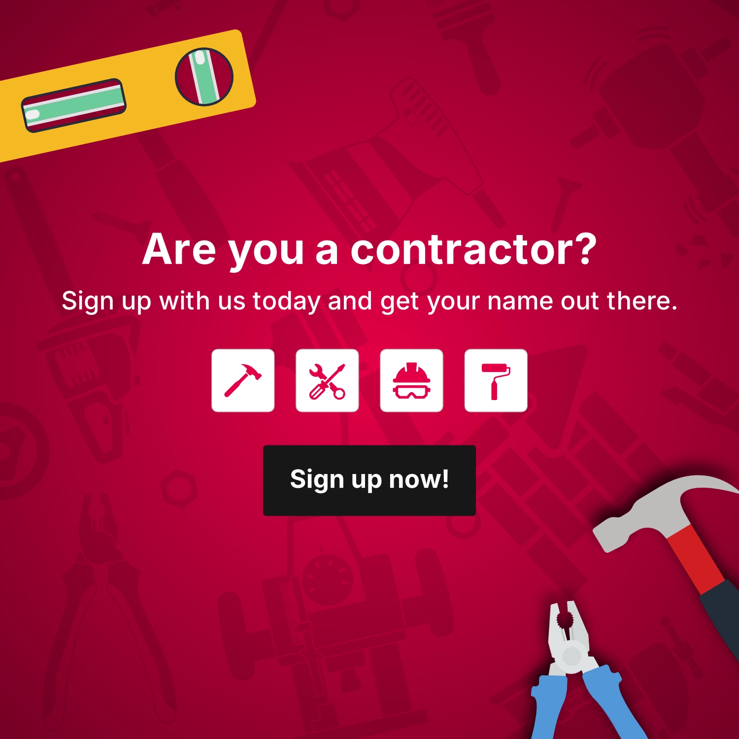 Contractor sign up banner image for mobile