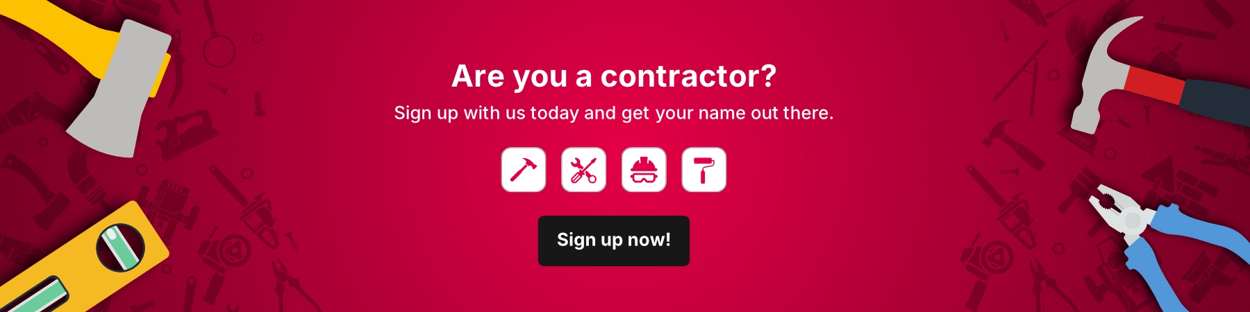 Contractor sign up banner image for desktop